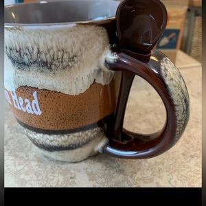 Collector Hilton Head ” Beige, Black & Brown Color Mug 18oz. Witn Ceramic spoon